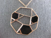 ESTATE LARGE .25CT DIAMOND & AAA ONYX 14KT ROSE GOLD 3D HEXAGON LOVE NECKLACE