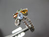 LARGE 2.09CT DIAMOND & AAA MULTI COLOR SAPPHIRE 18KT WHITE GOLD FLOWER LOVE RING