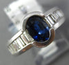 WIDE 2.35CT DIAMOND & AAA SAPPHIRE 14KT WHITE GOLD 3D SEMI BEZEL ENGAGEMENT RING