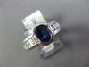 WIDE 2.35CT DIAMOND & AAA SAPPHIRE 14KT WHITE GOLD 3D SEMI BEZEL ENGAGEMENT RING