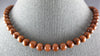 ESTATE LARGE GOLDSTONE STAINLESS STEEL 3D BEAD NECKLACE #27097