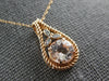1.27CT DIAMOND & AAA MORGANITE 14KT ROSE GOLD FLOWER FILIGREE TEAR DROP PENDANT