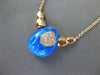 LARGE .15CT DIAMOND & AAA OPAL 14K ROSE GOLD FILIGREE TEAR DROP V SHAPE NECKLACE