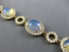 LARGE 11.99CT DIAMOND & AAA OPAL 14KT YELLOW GOLD HALO FILIGREE TENNIS BRACELET