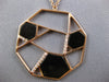 ESTATE LARGE .25CT DIAMOND & AAA ONYX 14KT ROSE GOLD 3D HEXAGON LOVE NECKLACE