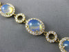 LARGE 11.99CT DIAMOND & AAA OPAL 14KT YELLOW GOLD HALO FILIGREE TENNIS BRACELET