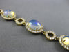 LARGE 11.99CT DIAMOND & AAA OPAL 14KT YELLOW GOLD HALO FILIGREE TENNIS BRACELET