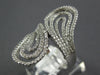 ESTATE EXTRA LARGE 1.18CT DIAMOND 18KT WHITE GOLD 3D MULTI LEAF CRISS CROSS RING