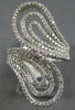 ESTATE EXTRA LARGE 1.18CT DIAMOND 18KT WHITE GOLD 3D MULTI LEAF CRISS CROSS RING