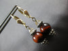 ESTATE AAA BROWN ONYX & CRYSTAL 925 STERLING SILVER HANGING EARRINGS #27096