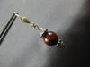 ESTATE AAA BROWN ONYX & CRYSTAL 925 STERLING SILVER HANGING EARRINGS #27096