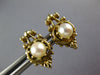ANTIQUE AAA SOUTH SEA PEARL 14K YELLOW GOLD 3D FILIGREE STUD EARRINGS #26754