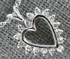 ESTATE SMALL .15CT DIAMOND 14K WHITE GOLD 3D CLASSIC OPEN HEART PENDANT #27095