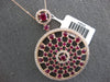 LARGE 4.11CT DIAMOND & AAA RUBY 14KT ROSE GOLD CIRCULAR SUNBURST FLOWER NECKLACE