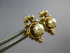 ANTIQUE AAA SOUTH SEA PEARL 14K YELLOW GOLD 3D FILIGREE STUD EARRINGS #26754