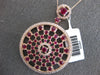 LARGE 4.11CT DIAMOND & AAA RUBY 14KT ROSE GOLD CIRCULAR SUNBURST FLOWER NECKLACE