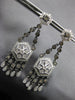 1.62CT WHITE & CHOCOLATE FANCY DIAMOND 14KT WHITE GOLD HEXAGON HANGING EARRINGS
