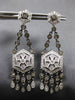 1.62CT WHITE & CHOCOLATE FANCY DIAMOND 14KT WHITE GOLD HEXAGON HANGING EARRINGS