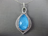 LARGE 10.28CT DIAMOND & AAA SKY BLUE SHELL QUARTZ 14KT WHITE GOLD LOVE PENDANT