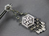 1.62CT WHITE & CHOCOLATE FANCY DIAMOND 14KT WHITE GOLD HEXAGON HANGING EARRINGS