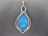 LARGE 10.28CT DIAMOND & AAA SKY BLUE SHELL QUARTZ 14KT WHITE GOLD LOVE PENDANT