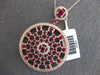 LARGE 4.11CT DIAMOND & AAA RUBY 14KT ROSE GOLD CIRCULAR SUNBURST FLOWER NECKLACE