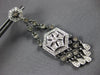 1.62CT WHITE & CHOCOLATE FANCY DIAMOND 14KT WHITE GOLD HEXAGON HANGING EARRINGS