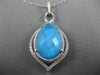 LARGE 10.28CT DIAMOND & AAA SKY BLUE SHELL QUARTZ 14KT WHITE GOLD LOVE PENDANT
