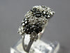1.0CT WHITE & BLACK DIAMOND 14KT WHITE GOLD 3D MULTI HEART SIDEWAYS LOVE RING