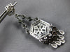 1.62CT WHITE & CHOCOLATE FANCY DIAMOND 14KT WHITE GOLD HEXAGON HANGING EARRINGS