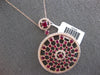 LARGE 4.11CT DIAMOND & AAA RUBY 14KT ROSE GOLD CIRCULAR SUNBURST FLOWER NECKLACE