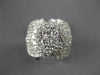 ESTATE LARGE 2.56CT DIAMOND 14KT WHITE GOLD 3D FLOWER DOUBLE HALO MULTI ROW RING