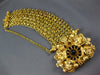 ANTIQUE EXTRA LARGE 3CT AAA GARNET 18K YELLOW GOLD OPEN FILIGREE BRACELET #27091