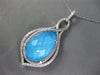 LARGE 10.28CT DIAMOND & AAA SKY BLUE SHELL QUARTZ 14KT WHITE GOLD LOVE PENDANT