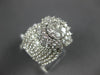 ESTATE LARGE 2.56CT DIAMOND 14KT WHITE GOLD 3D FLOWER DOUBLE HALO MULTI ROW RING