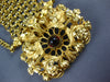 ANTIQUE EXTRA LARGE 3CT AAA GARNET 18K YELLOW GOLD OPEN FILIGREE BRACELET #27091