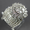 ESTATE LARGE 2.56CT DIAMOND 14KT WHITE GOLD 3D FLOWER DOUBLE HALO MULTI ROW RING