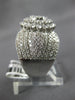 ESTATE LARGE 2.56CT DIAMOND 14KT WHITE GOLD 3D FLOWER DOUBLE HALO MULTI ROW RING