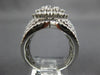 ESTATE LARGE 2.56CT DIAMOND 14KT WHITE GOLD 3D FLOWER DOUBLE HALO MULTI ROW RING