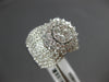 ESTATE LARGE 2.56CT DIAMOND 14KT WHITE GOLD 3D FLOWER DOUBLE HALO MULTI ROW RING