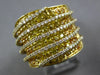 LARGE 3.62CT DIAMOND & AAA YELLOW SAPPHIRE 14KT YELLOW GOLD 3D CRISS CROSS RING