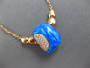 LARGE .17CT DIAMOND & AAA OPAL 14K ROSE GOLD FILIGREE TEAR DROP V SHAPE NECKLACE