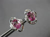 2CT DIAMOND & AAA PINK SAPPHIRE 14K WHITE GOLD OVAL & ROUND FLOWER STUD EARRINGS