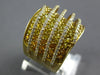 LARGE 3.62CT DIAMOND & AAA YELLOW SAPPHIRE 14KT YELLOW GOLD 3D CRISS CROSS RING