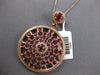 LARGE 4.11CT DIAMOND & AAA RUBY 14KT ROSE GOLD CIRCULAR SUNBURST FLOWER NECKLACE