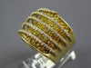 LARGE 3.62CT DIAMOND & AAA YELLOW SAPPHIRE 14KT YELLOW GOLD 3D CRISS CROSS RING