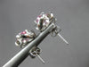2CT DIAMOND & AAA PINK SAPPHIRE 14K WHITE GOLD OVAL & ROUND FLOWER STUD EARRINGS