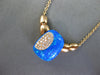 LARGE .17CT DIAMOND & AAA OPAL 14K ROSE GOLD FILIGREE TEAR DROP V SHAPE NECKLACE