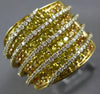 LARGE 3.62CT DIAMOND & AAA YELLOW SAPPHIRE 14KT YELLOW GOLD 3D CRISS CROSS RING