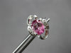 2CT DIAMOND & AAA PINK SAPPHIRE 14K WHITE GOLD OVAL & ROUND FLOWER STUD EARRINGS